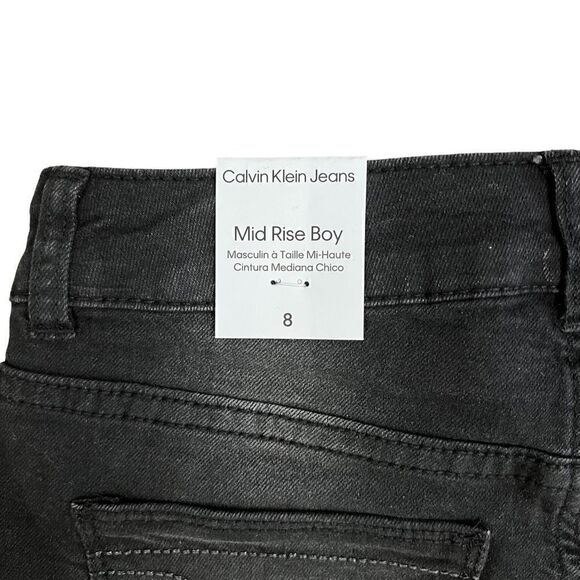 Calvin Klein Girls Mid-Rise Boy Jean Shorts Black Size 8 - Picture 3 of 9